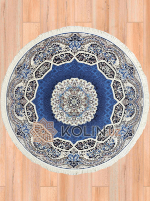 Ковер круглый Zilli 1985 синий / белый Ковер круглый Zilli 1985 синий / белый